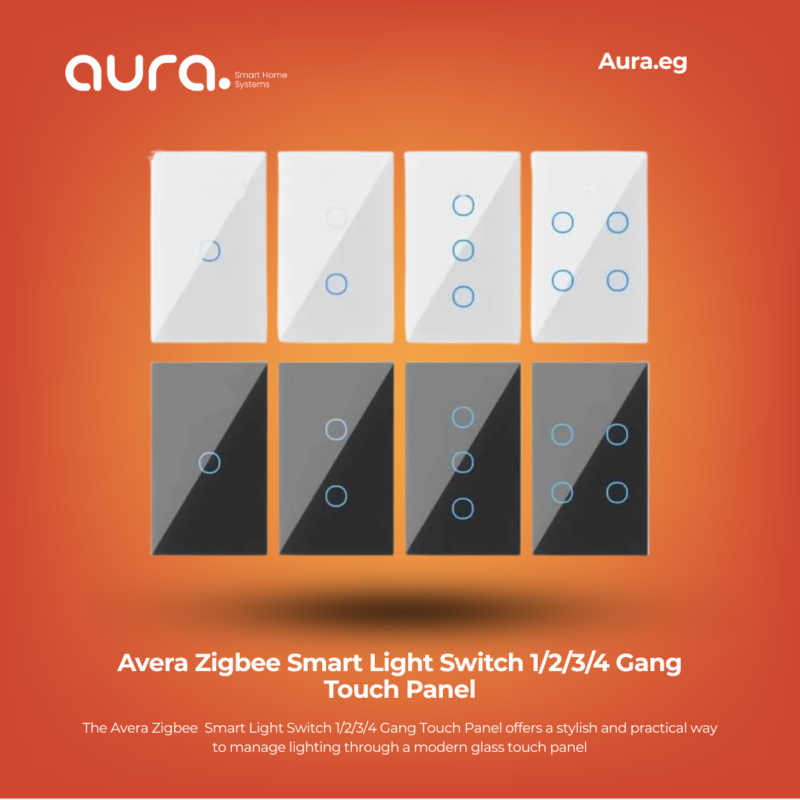 Avera Zigbee Smart Light Switch 1/2/3/4 Gang Touch Panel – Glass Touch Smart Wall Switch