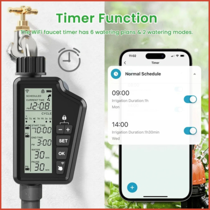 AVATTO SWT60 WiFi Smart Irrigation Water Timer with Large LCD Screen – App, Alexa & Google Home Control