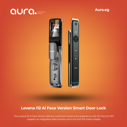Levana I12 Ai Face Version Smart Door Lock – 3D Face ID, NFC & Video Camera – Gun Gold