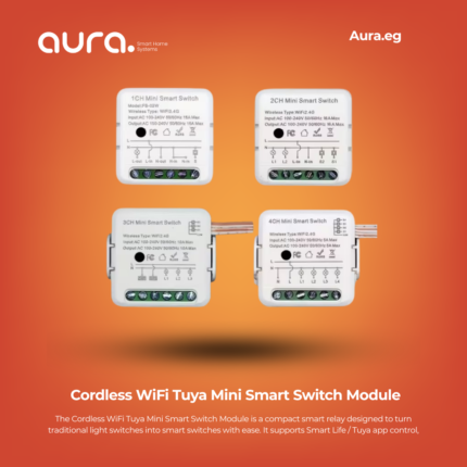 Cordless WiFi Tuya Mini Smart Switch Module – Smart Relay for Converting Traditional Switches with 1/2/3/4-Way Support