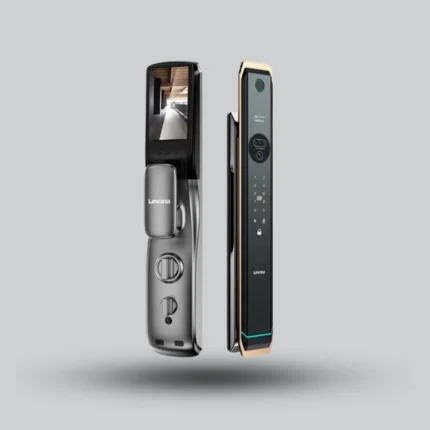 Levana I12 Ai Face Version Smart Door Lock – 3D Face ID, NFC & Video Camera – Gun Gold
