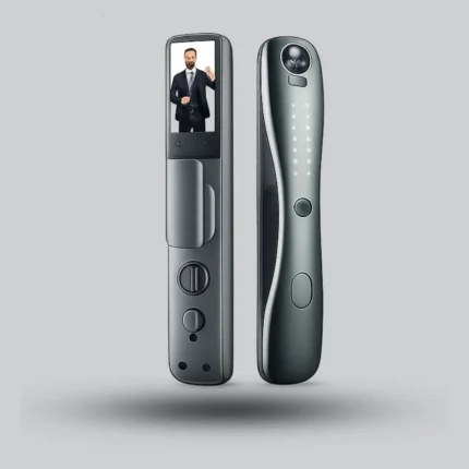 Lezn I7 Smart Door Lock with Fingerprint & Cat Eye Camera – 4.5 Inch Screen – App Control & Two-Way Audio