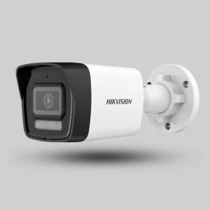 4MP Hikvision bullet camera with Smart Hybrid Light, built-in microphone, and human/vehicle detection. Offers clear night vision up to 30m, IP67 protection, and supports up to 512GB storage.