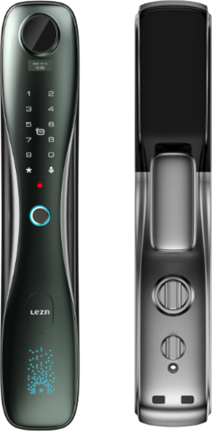 Lezn I7 App Gray Smart Door Lock with Screen, Fingerprint & Tuya App Control