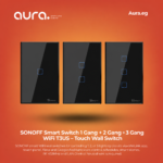 SONOFF Smart Switch WiFi T3 US – 1 Gang / 2 Gang / 3 Gang Touch Wall Switch