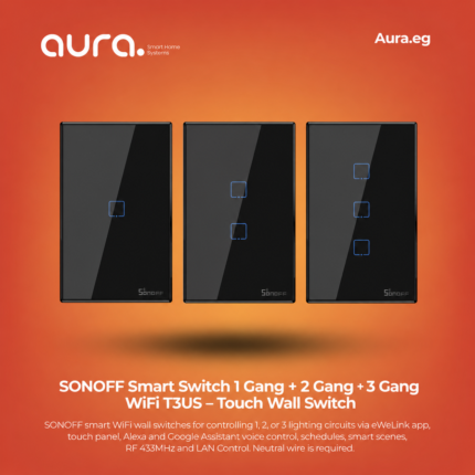 SONOFF Smart Switch WiFi T3 US – 1 Gang / 2 Gang / 3 Gang Touch Wall Switch