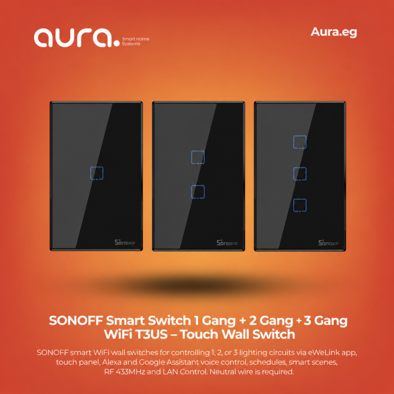 SONOFF Smart Switch WiFi T3 US – 1 Gang / 2 Gang / 3 Gang Touch Wall Switch