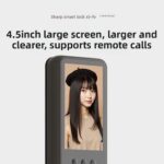 SHARP S5FV Aluminum Alloy Smart Lock with Face Recognition, Palm Vein Fingerprint & 4.5” Screen