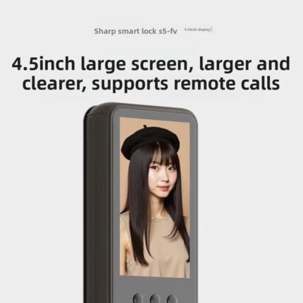 SHARP S5FV Aluminum Alloy Smart Lock with Face Recognition, Palm Vein Fingerprint & 4.5” Screen