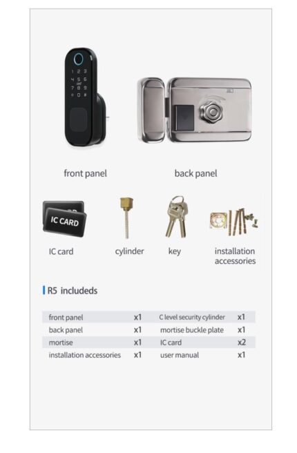 Catchface R5-TY Smart Lock – RFID, Fingerprint & Tuya WiFi Control
