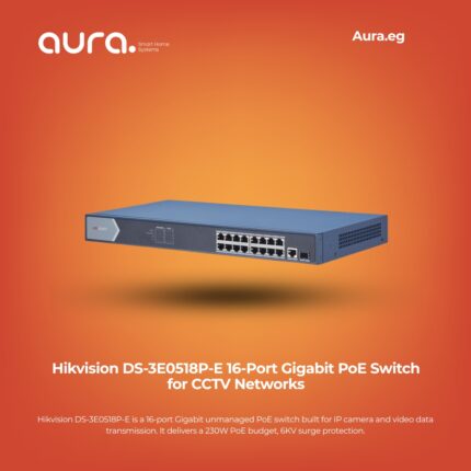 Hikvision DS-3E0518P-E 16-Port Gigabit PoE Switch for CCTV Networks