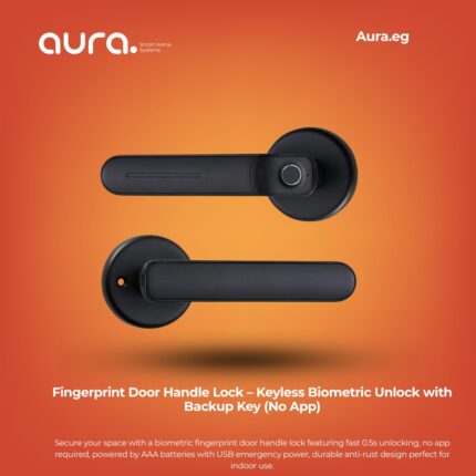 Fingerprint Door Handle Lock – Keyless Biometric Unlock with Backup Key (No App)