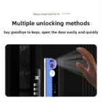 SHARP H5-FV Smart Door Lock with Camera, Live Video Talk, Face ID, Palm Vein & Tuya App