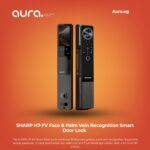 SHARP H7-FV Face & Palm Vein Recognition Smart Door Lock with 4.5” HD Display and Tuya App
