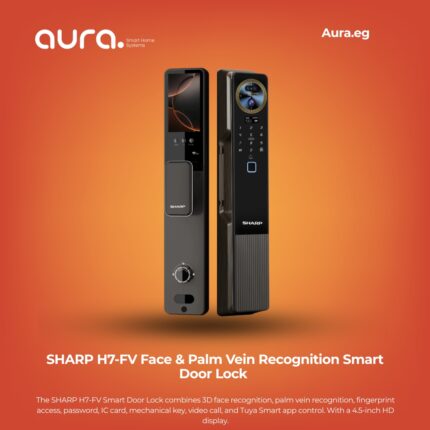 SHARP H7-FV Face & Palm Vein Recognition Smart Door Lock with 4.5” HD Display and Tuya App
