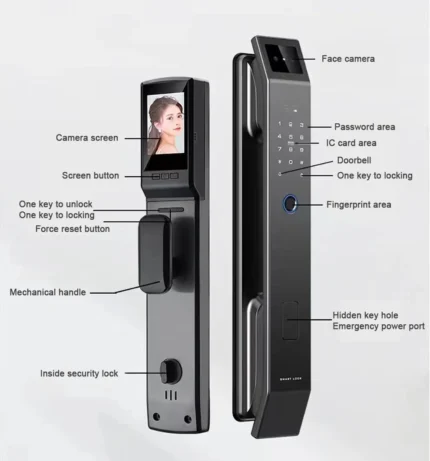 Catchface D14P Face Version Smart Lock with 3D Face Recognition & Tuya App