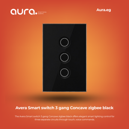 Avera Smart switch 3 gang Concave zigbee black