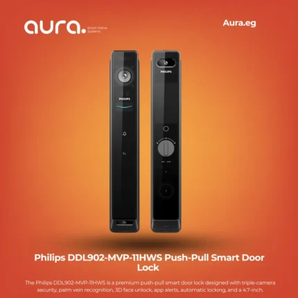Philips DDL902-MVP-11HWS Push-Pull Smart Door Lock with 3D Face Unlock and Palm Vein Recognition