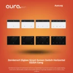 Zemismart Zigbee Smart Screen Switch Horizontal 1/2/3/4 Gang with Custom Name Display