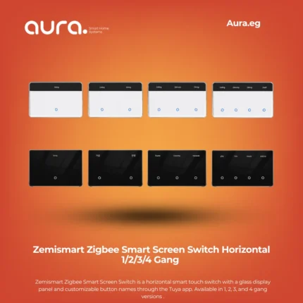 Zemismart Zigbee Smart Screen Switch Horizontal 1/2/3/4 Gang with Custom Name Display