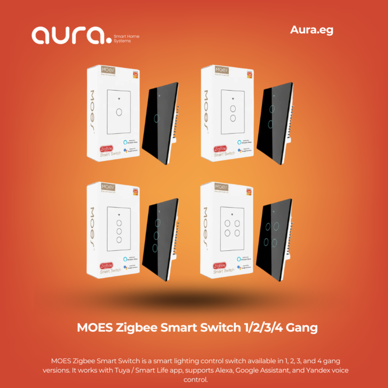 MOES Zigbee Smart Switch 1/2/3/4 Gang with Neutral Wire and Hub Required