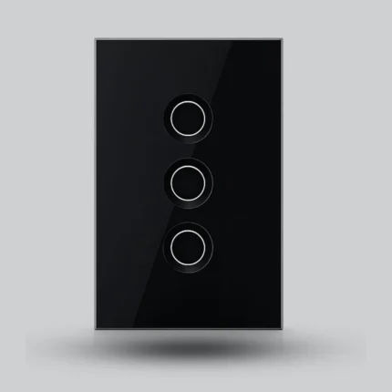Avera Smart switch 3 gang Concave zigbee black
