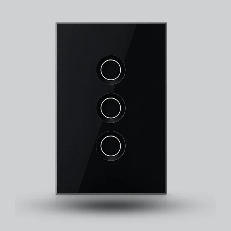 Avera Smart switch 3 gang Concave zigbee black