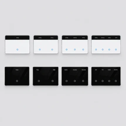 Zemismart Zigbee Smart Screen Switch Horizontal 1/2/3/4 Gang with Custom Name Display